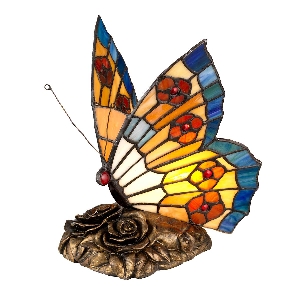 Tiffany Animal Lamps Lampada Farfalla Arancione - Bronzo architettonico von Elstead