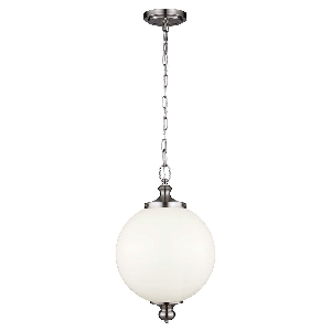 Parkman 1 Light Grande lampada a sospensione - Acciaio spazzolato von Elstead