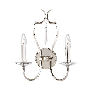 Pimlico applique a 2 luci - nichel lucidato von Elstead