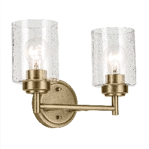 Kichler Winslow applique a 2 luci - ottone naturale von Elstead