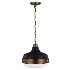 Cadence 2 lampada a sospensione luminosa - ottone scuro antico/ nero opaco von Elstead