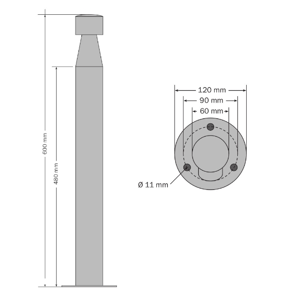 Lampione LED cone der Firma dot-spot