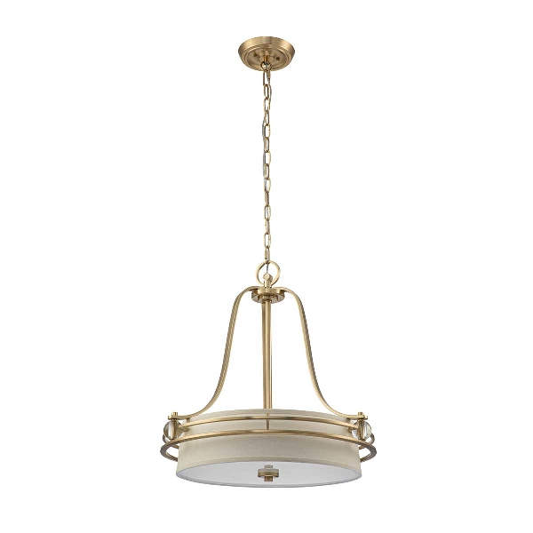 Gotham 4 Lampada a sospensione luminosa - Ottone spazzolato der Firma Elstead