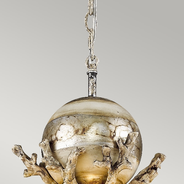 Trellis lampada a sospensione - Kitt Patina & argento foglia der Firma Elstead