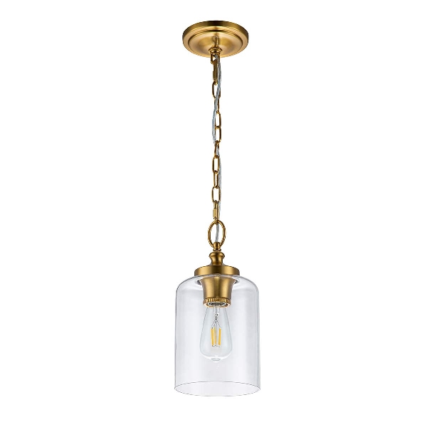 Hounslow mini lampada a sospensione a 1 luce - Ottone brunito der Firma Elstead