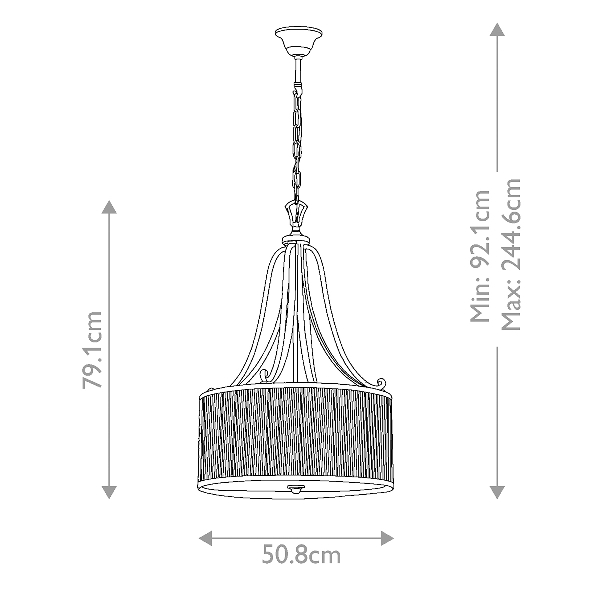 Abbey 3 lampada a sospensione - Silver Sand der Firma Elstead