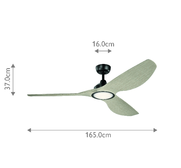 Imari - 65in / 165cm Ventilator - Satin Schwarz der Firma Elstead