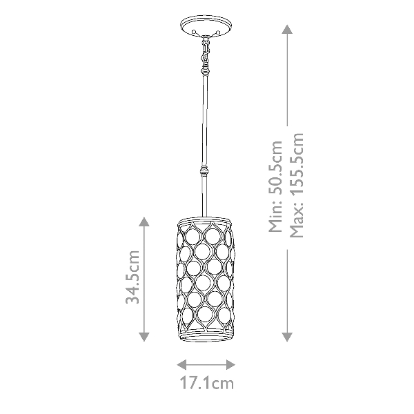 Lucia 1 Mini lampada a sospensione - Argento brunito der Firma Elstead