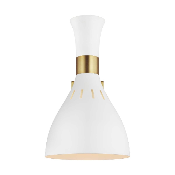 Joan 1 applique leggera - Bianco opaco / Ottone brunito der Firma Elstead