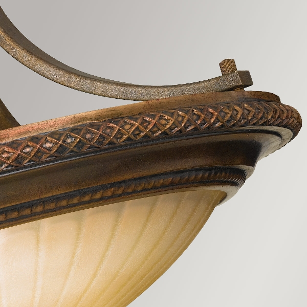 Kelham Hall 2 Light Semi-Flush Light - Firenze Gold/British Bronze der Firma Elstead