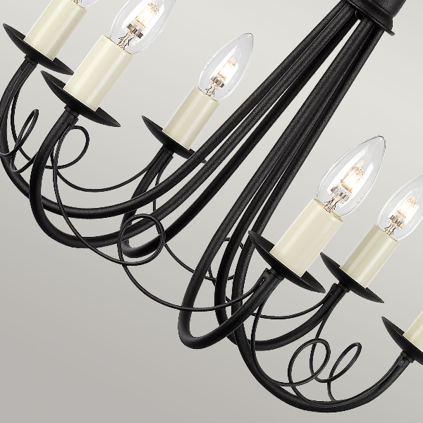 Lampadario Minster a 6 luci - Nero der Firma Elstead