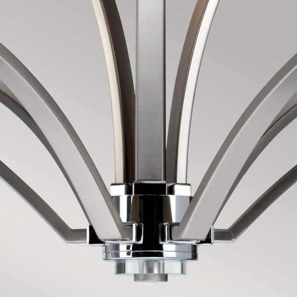 Prospect Park Lampadario a 9 luci - Nichel satinato con cromo der Firma Elstead