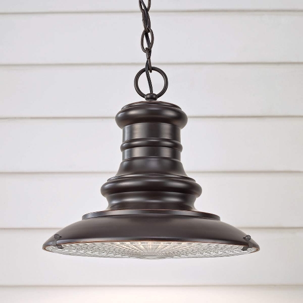 Redding Station 1 Light Medium Kettenlaterne - Bronzo Restoration der Firma Elstead