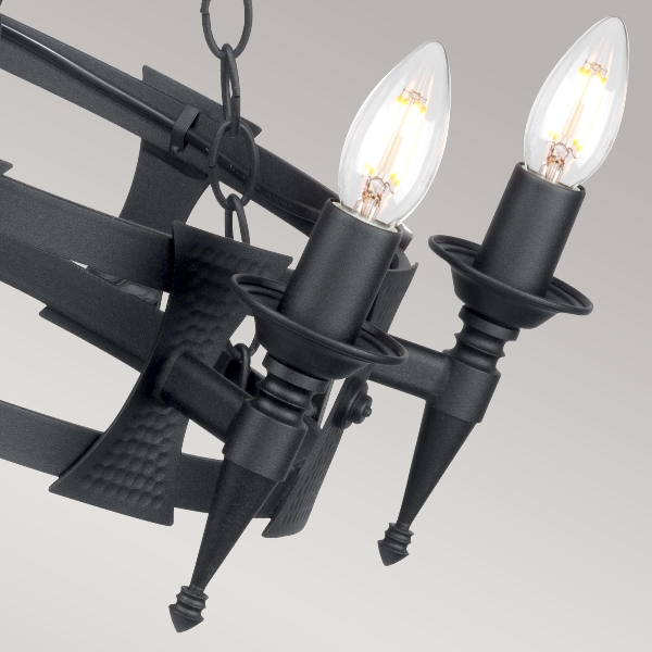 Lampadario Saxon a 5 luci - Nero der Firma Elstead