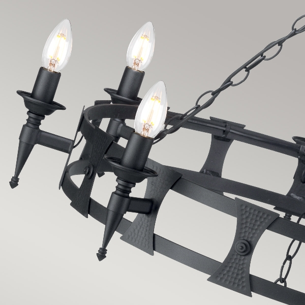 Saxon lampadario a 8 luci - Nero der Firma Elstead