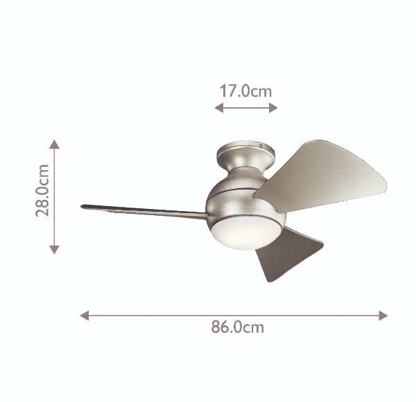 Sola - 86cm / 34 Zoll Ventilatore - Nichel spazzolato der Firma Elstead
