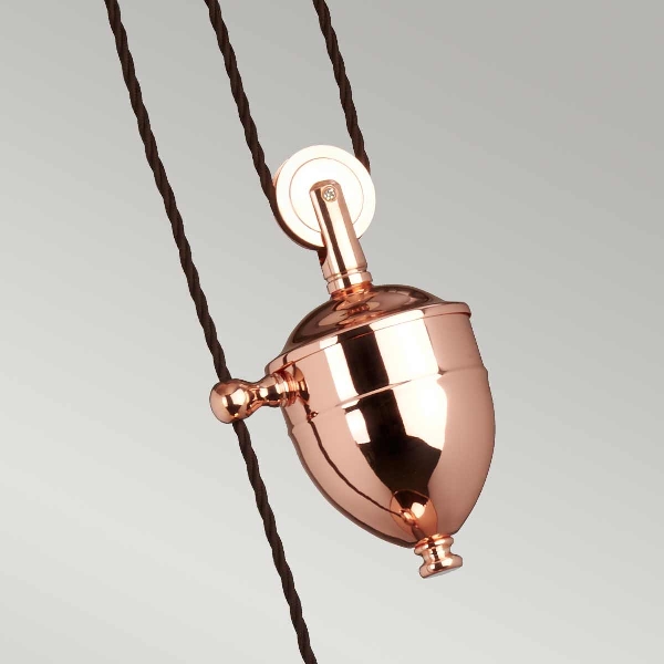 Provence 1 Light Rise and Fall Lampada a sospensione regolabile - Rame lucido der Firma Elstead