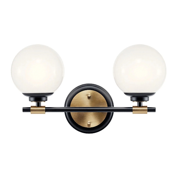 Benno 2 lt applique da parete - Nero & Bronzo Champagne der Firma Elstead