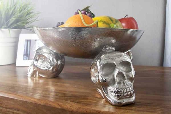 Fruttiera SKULL 35cm alluminio argento der Firma Casa Élite